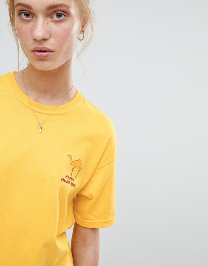 Daisy Street T-Shirt With Hump Day Print