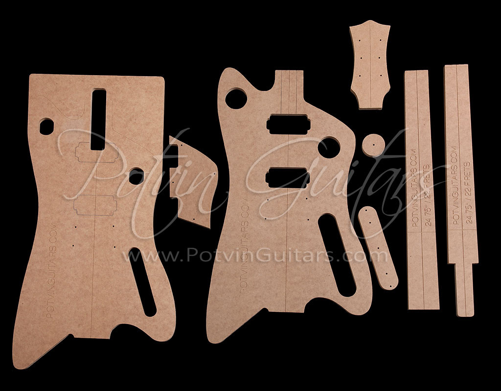 オーダーページ パネル ギター ダックス 11/14 BB-Style Template Set - Potvin Guitars