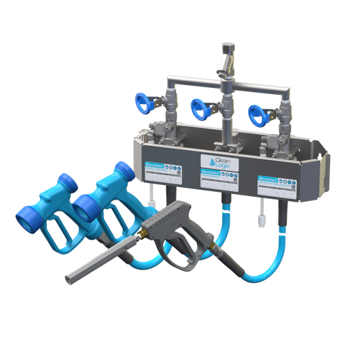 SLX-BP-MS3-VS-RN-VA Boosted Pressure Venturi Sanitize Sprayer, Rinse, and Airless Foamer, Multi-Station Assembly