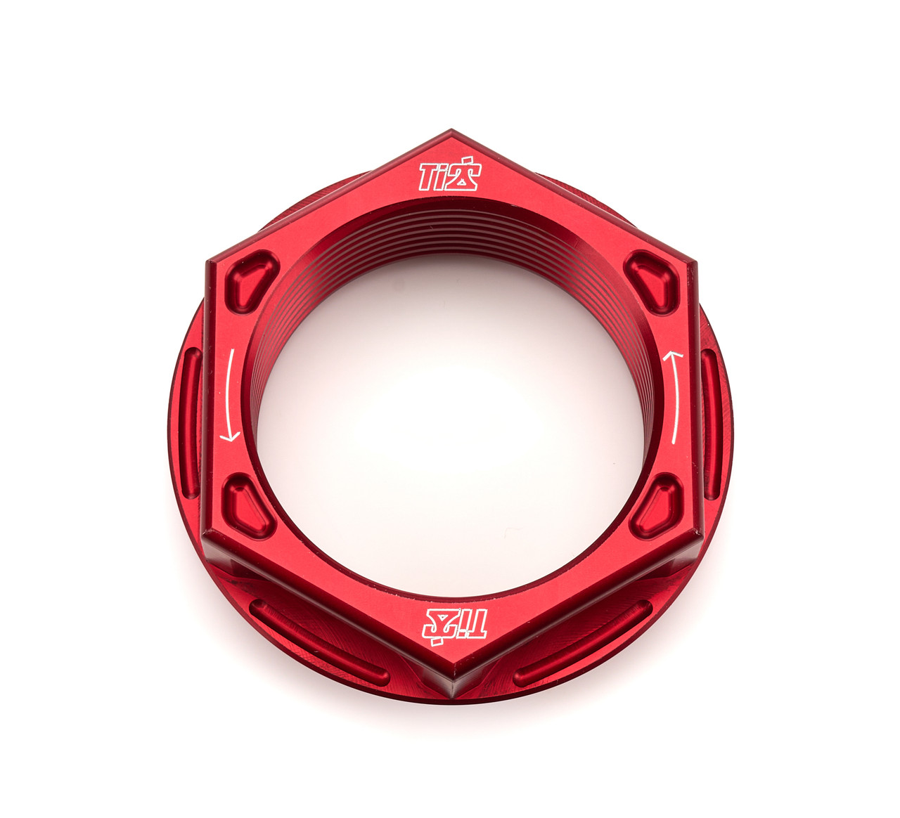 TIP2878 Rear Axle Nut, Right Hand Thread, Aluminum, Red Anodized