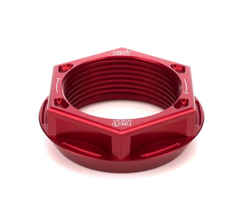 TIP2878 Rear Axle Nut, Right Hand Thread, Aluminum, Red Anodized
