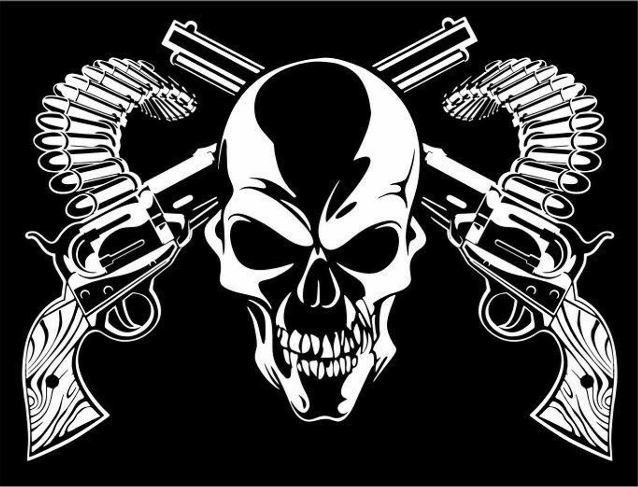 skull and cross guns