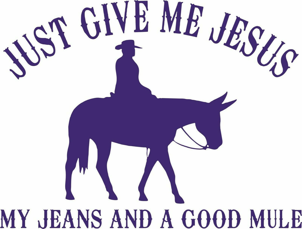 Jesus Christ Christian Cowboy Cowgirl Mule Rodeo Car Truck Vinyl Decal  Sticker