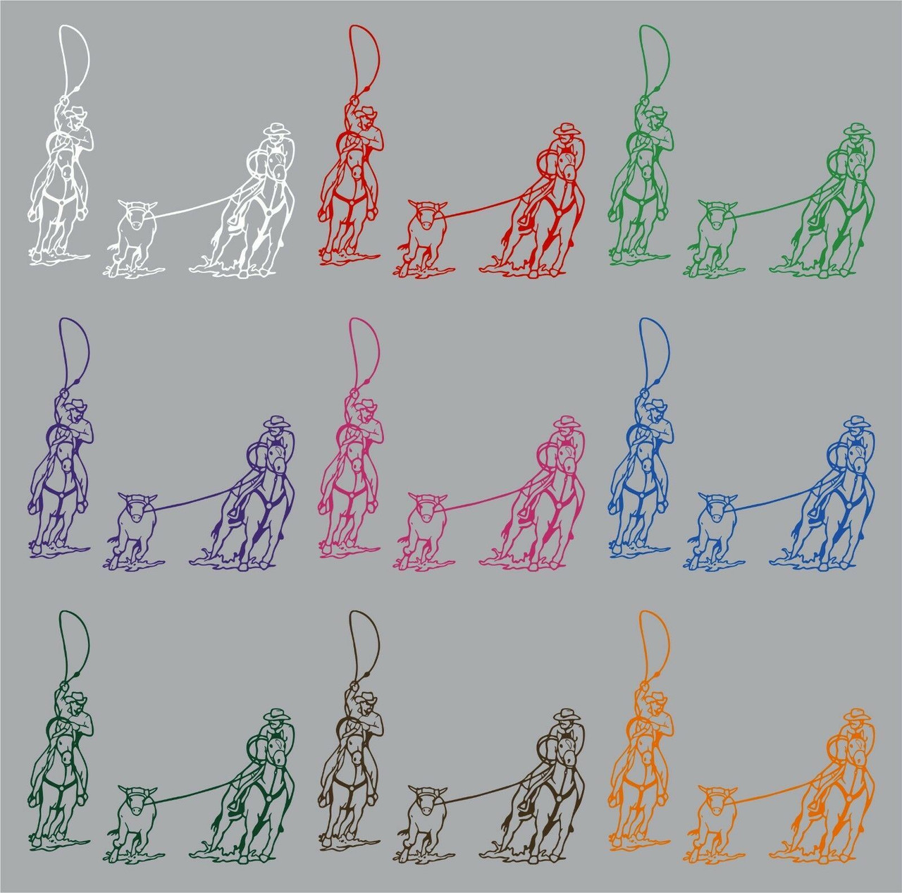 Calf Roping Sticker Team Calf Roping Cowboy Horse Rodeo Car Truck Window Laptop Vinyl Decal ...