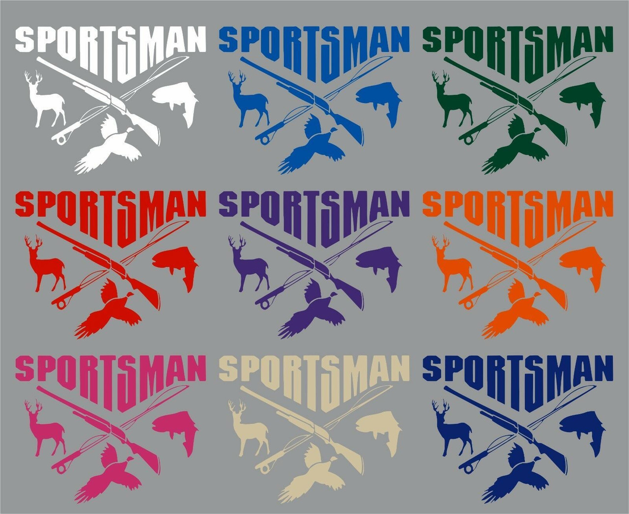 Sportsman Hunting Fishing Deer Fish Gun Car Truck Window Vinyl