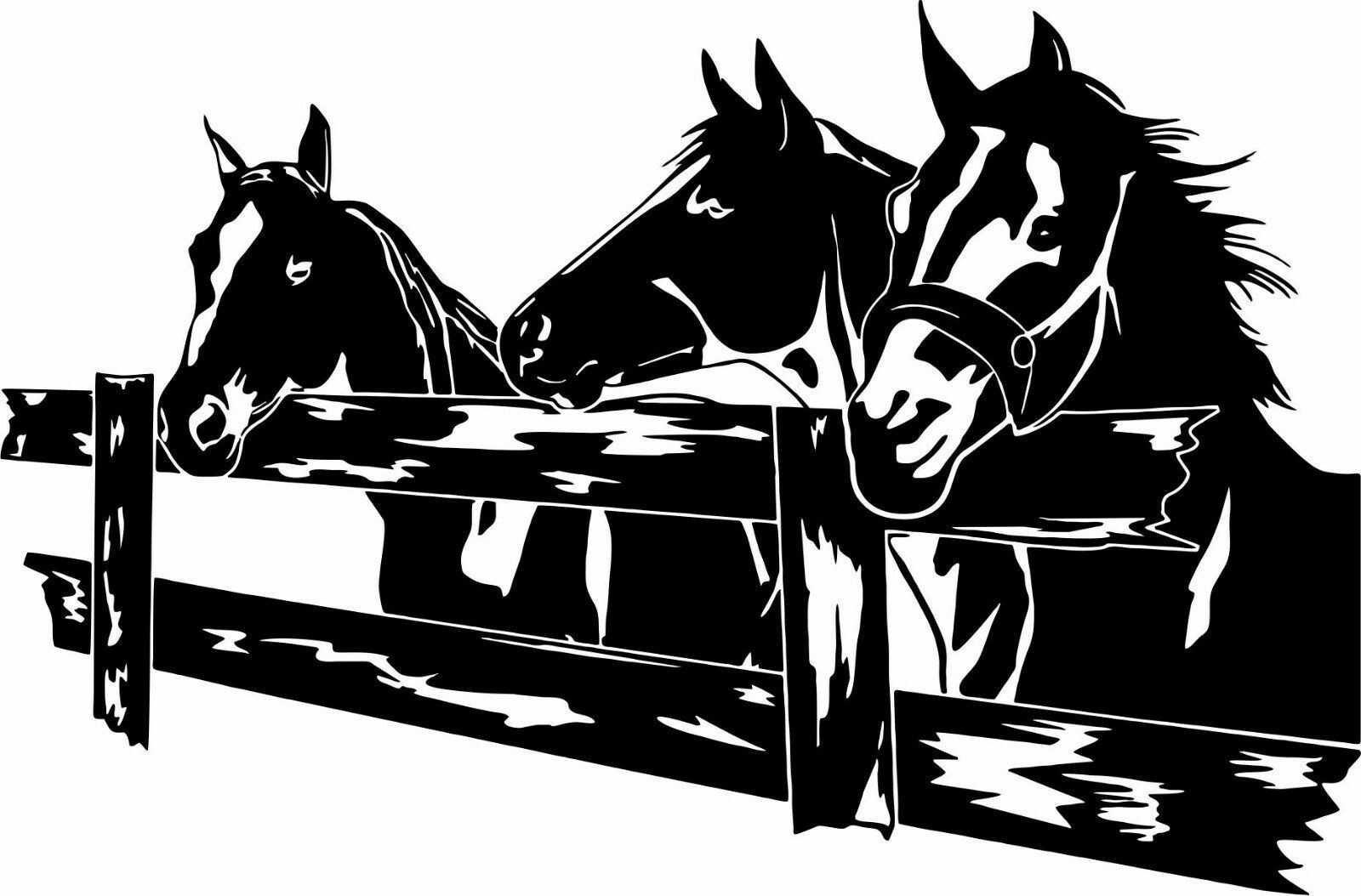 Horse Rodeo Western Fence Pasture Mule Car Truck Window Vinyl Decal Sticker