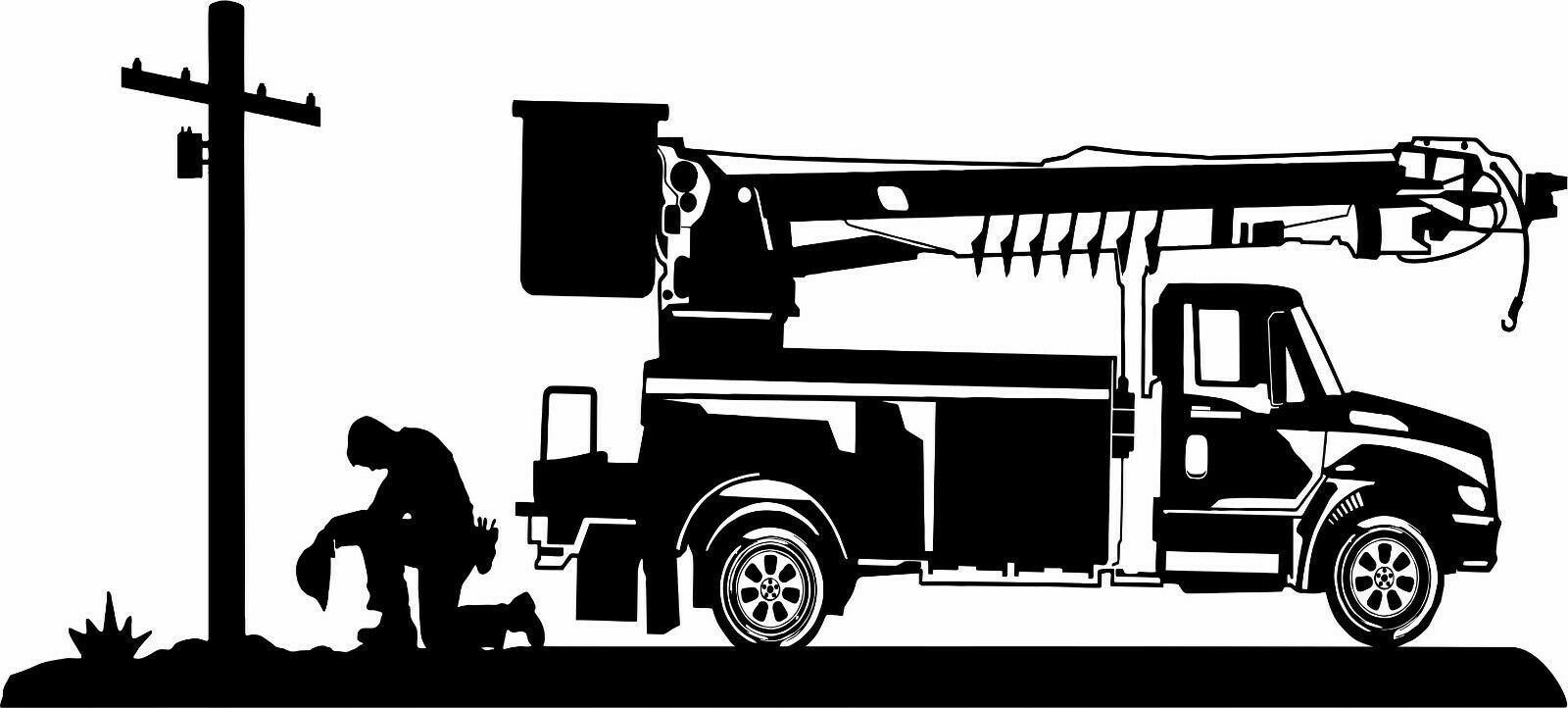 Lineman Electrician Wireman Kneeling Praying Car Boom Truck Vinyl Decal