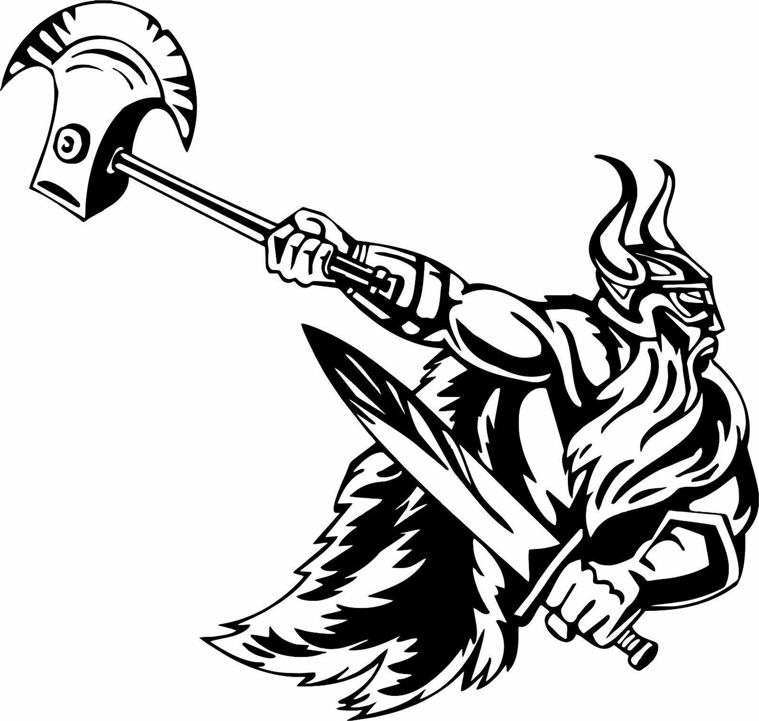 Viking Warrior Norsemen Axe Sword Warrior Car Truck Boat Vinyl Decal ...