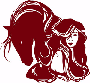 Horse Girl Cowgirl Western Rodeo Lady Woman Car Truck Window Vinyl Decal Sticker Red