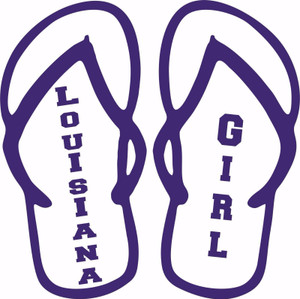 Louisiana Girl Flip Flops Sports Football Car Truck Laptop Vinyl Decal Sticker Louisiana Girl Flip Flops Sports Football Car Truck Laptop Vinyl Decal Sticker