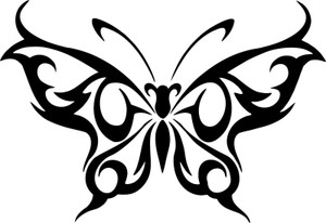 Butterfly Tribal Design Truck Car Tattoo Window Laptop Vinyl Decal Sticker Black