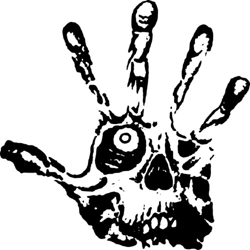 Skull Eye Fingers Zombie Dead Hand Car Truck Window Laptop Vinyl Decal Sticker Black And White