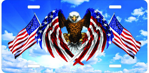 American Eagle Flag USA Freedom License Plate Car Truck Tag