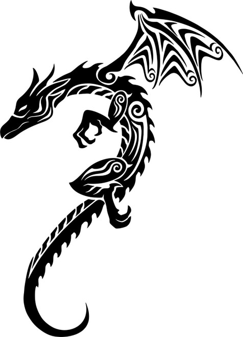 Tribal Dragon Magic Flying Creature Car Truck Window Laptop Vinyl Decal Sticker