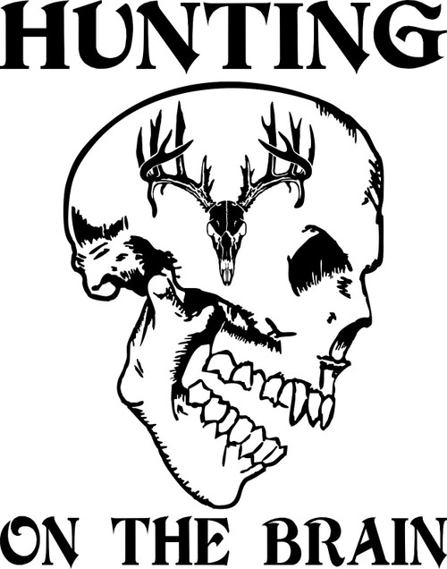 Hunting Deer Skull Brain Hunter Gun Bow Arrow Truck Window Vinyl Decal Sticker