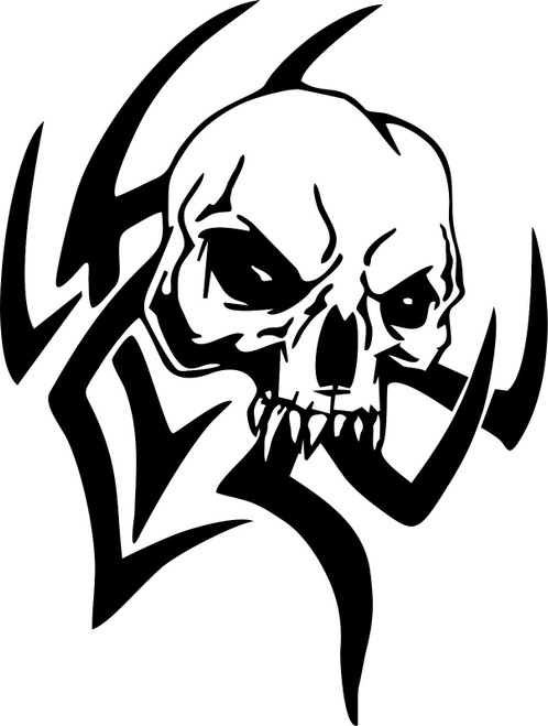 Tribal Skull Design Car Truck Window Laptop Vinyl Decal Sticker