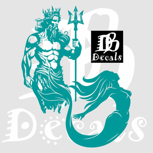 Mermaid Sexy Girl Poseidon NeptuneTrident Car Truck Window Vinyl Decal Sticker
