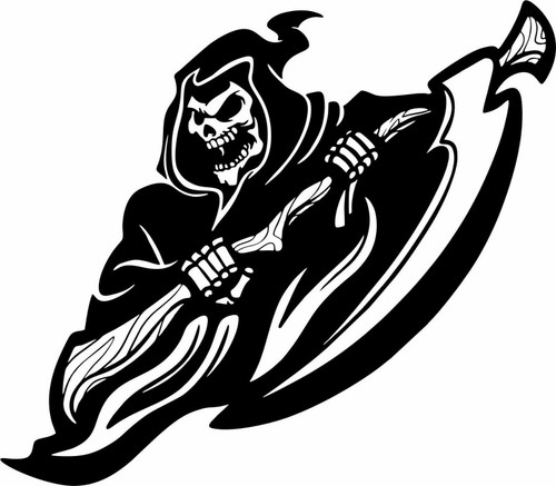 Grim Reaper Skull Scythe Blade Knife Death Car Truck Window Vinyl Decal Sticker black