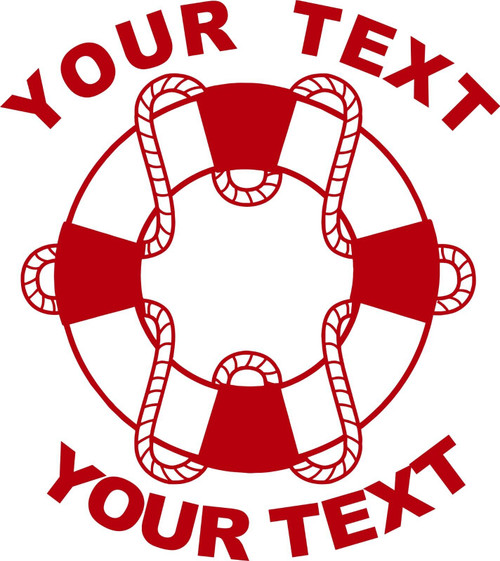 Life Preserver Guard Float Custom Text Car Boat Truck Window Vinyl Decal Sticker