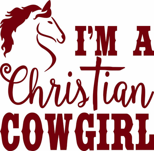 Christian Cowgirl Horse Jesus GOD Western Car Truck Window Vinyl Decal Sticker