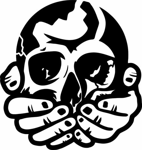 Skull In Hands Tribal Head Speak No Evil Car Truck Window Vinyl Decal Sticker