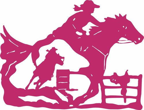 Cowgirl Barrel Racer Horse Saddle Rodeo Fence Window Laptop Vinyl Decal Sticker