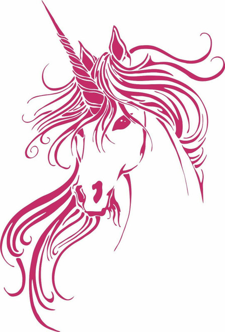 Unicorn Fantasy Horn Head Magic Horse Car Truck Laptop Vinyl Decal Sticker  Red