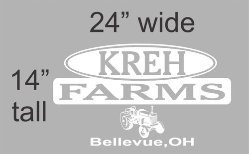 Custom Name Farm Tractor  Car Truck Window Vinyl Decal Sticker