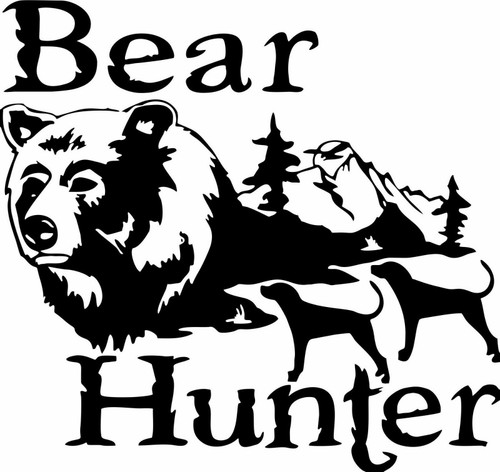 Bear Deer Hunter Hunting Dog Gun Bow Car Truck Window Laptop Vinyl Decal Sticker Black