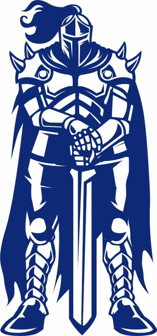 Knight Warrior Battle Sword Dragon Armor Car Truck Window Vinyl Decal Sticker blue