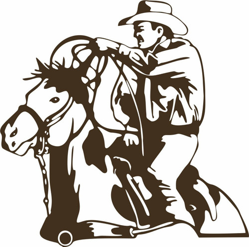 Cowboy Hat Horse Rodeo Roping PRCA Car Truck Window Laptop Vinyl Decal Sticker Golden