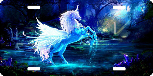 Unicorn Fantasy Horse Mystical Lake Pegasus Car License Plate Car Truck Tag