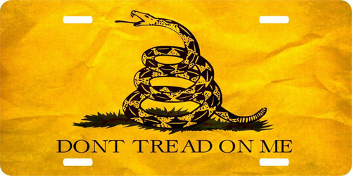 Don't Tread On Me Snake Rattlesnake Gadsden Fag License Plate Car Truck Tag