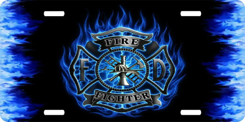 Firefighter Fireman Maltese Cross Fire Department License Plate Car Truck Tag