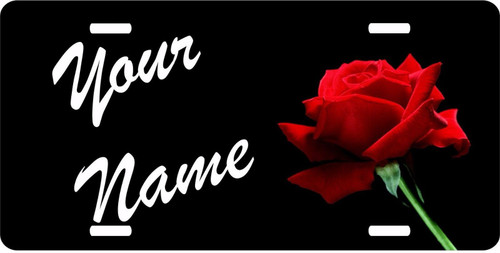 Red Rose Novelty Custom Personalized Name Flower License Plate Car Truck Tag