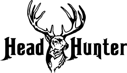 Whitetail Deer Head Hunter Hunting Gun Bow Truck Window Vinyl Decal Sticker Black