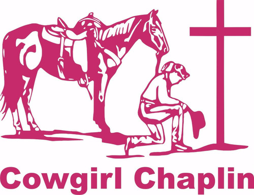 Chaplin Cowgirl Praying Horse Car Truck Window Laptop Vinyl Decal Sticker Red