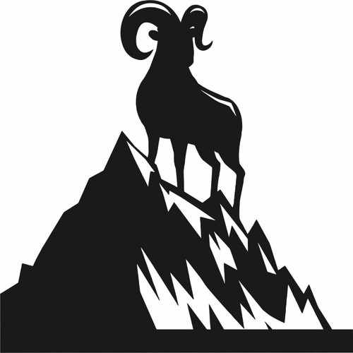 Ram Sheep Lamb Goat Hunting Mountain Animal Car Truck Window Vinyl Decal Sticker Black