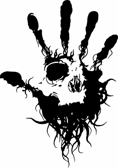 Hand Skull Tribal Eye Fingers Car Truck Window Laptop Vinyl Decal Sticker Black