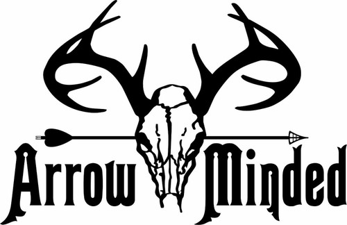 Bow Arrow Hunting Deer Skull Whitetail Hunter Truck Window Vinyl Decal Sticker Black