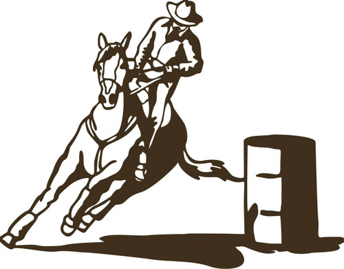 Cowboy Barrel Race Horse Boy Rodeo Car Truck Window Laptop Vinyl Decal Sticker Black