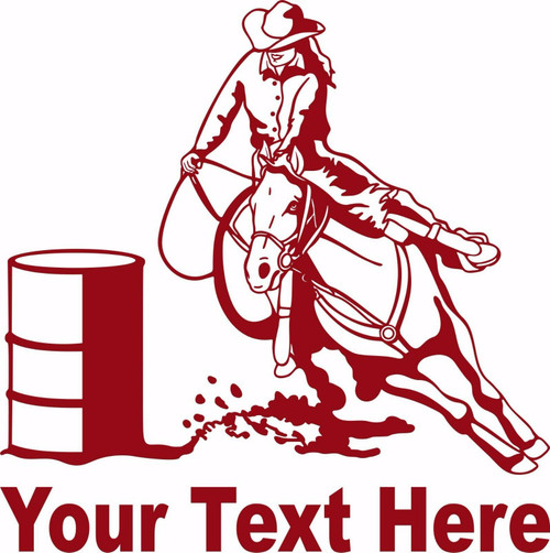 Barrel Racing Girl Rodeo Horse Custom Name Car Truck Window Vinyl Decal Sticker