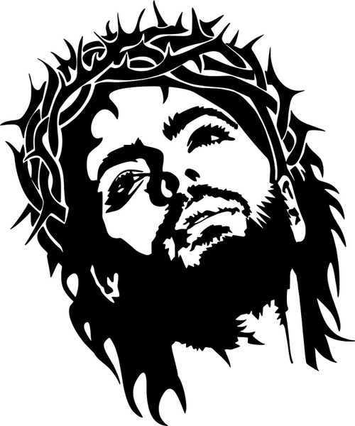 Jesus Christ Crown Thorns GOD Car Truck Window Laptop Vinyl Decal Sticker Black