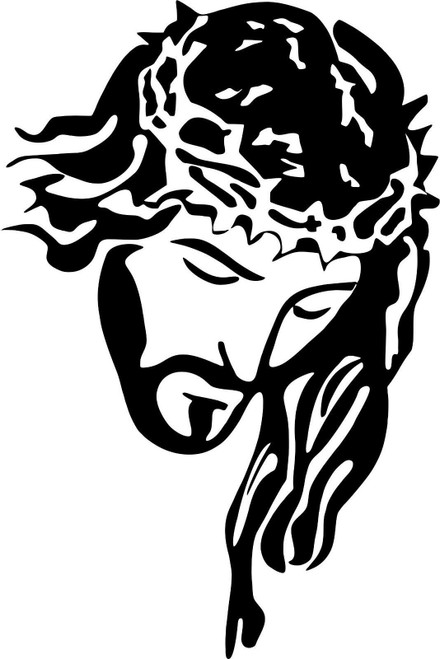 Jesus Christ Crown Lord GOD Bible Car Truck Window Laptop Vinyl Decal Sticker Black