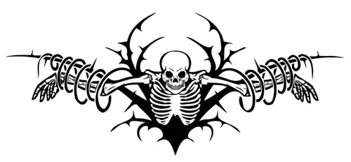 Hanging Skeleton Skull Zombie Monster Car Truck Window Vinyl Decal Sticker Black