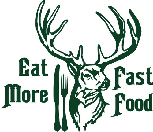 Hunting Deer Fast Food Gun Bow Whitetail Car Truck Window Vinyl Decal Sticker Green