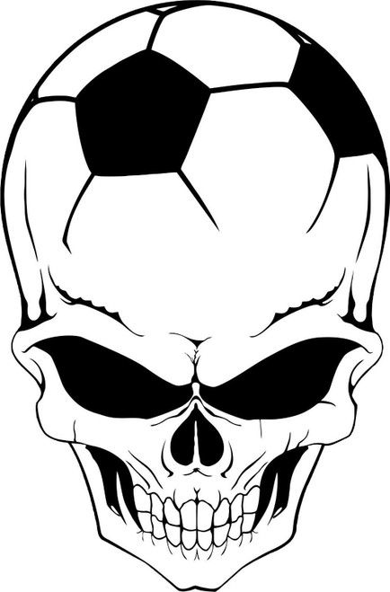 Soccer Skull Helmet Sports Ball Head Car Truck Window Vinyl Decal Sticker Black