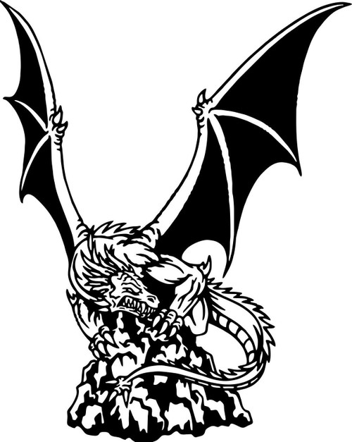 Dragon Mythology Fantasy Creature Car Truck Window Laptop Vinyl Decal Sticker Black