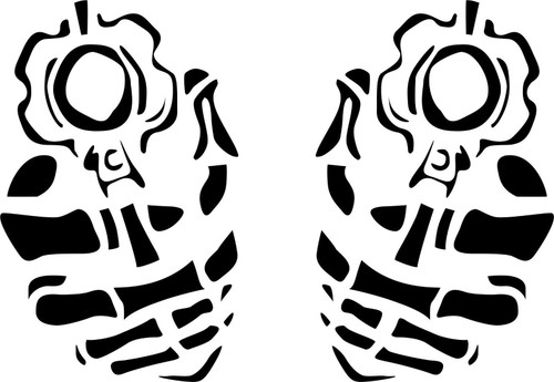 Pair of Guns Skeleton Hands Weapons Car Truck Window Vinyl Decal Sticker Black