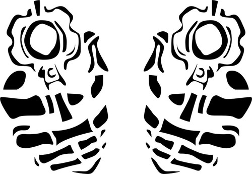 Pair of Guns Skeleton Hands Weapons Car Truck Window Vinyl Decal Sticker Black